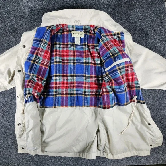Eddie Bauer Wool Lined Mountain Parka Beige Utility‎ Chore Coat Women's Medium - Picture 6 of 9